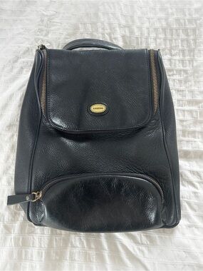 LOOPIWO Genuine Leather Convertible Backpack Black Fall School Work Bag